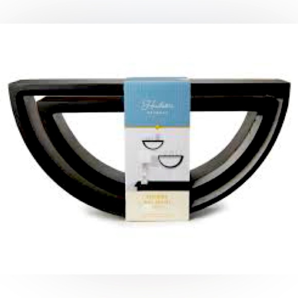 Black Half-Moon Wall Shelves (2pc)
